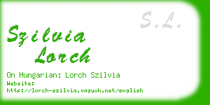 szilvia lorch business card